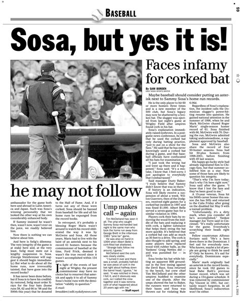 Sammy Sosa caught using corked bat in 2003 game vs. Devil Rays – New ...
