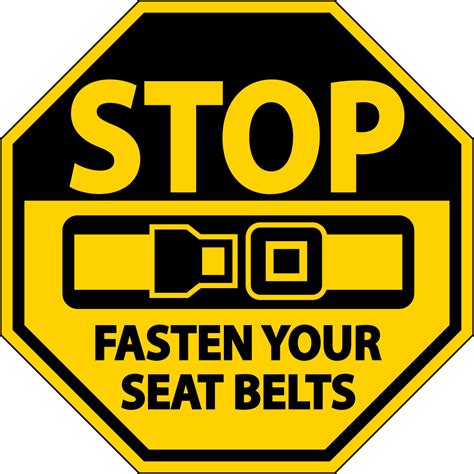 Stop Fasten Your Seat Belts Sign On White Background 6644802 Vector Art ...