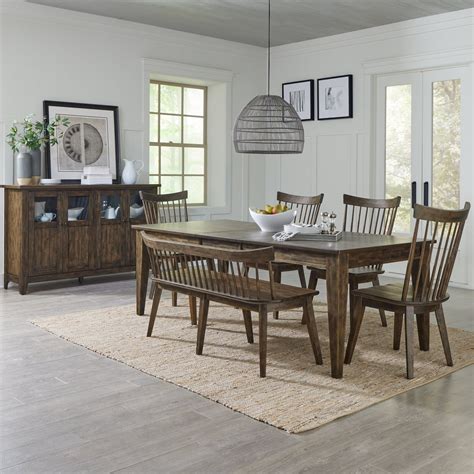 Liberty Furniture Midland Falls 826-CD-6RTS Rustic 6-Piece Rectangular ...