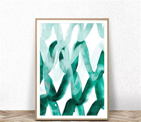 BestofBharat - Abstract Painting, Teal Wall Art Print, Modern ...