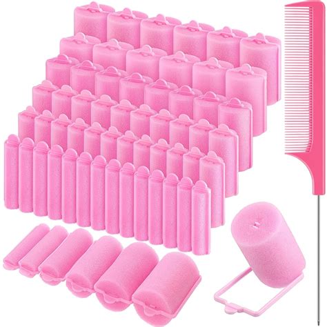 Bexikou 56-Piece Foam Hair Rollers, Soft Sponge Curlers, No-Heat ...