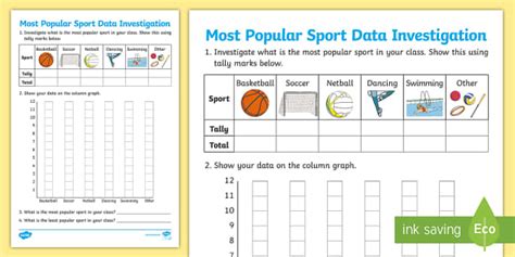 Most Popular Sports Data Investigation Worksheet