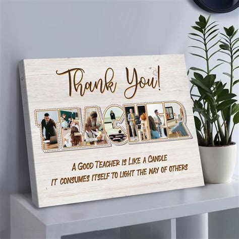 Thank You Teacher Custom Photo Canvas, Personalized Teacher Gifts ...