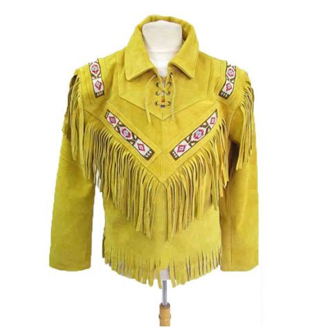 Yellow Womens Fringe Western Jacket | Cowboy jacket