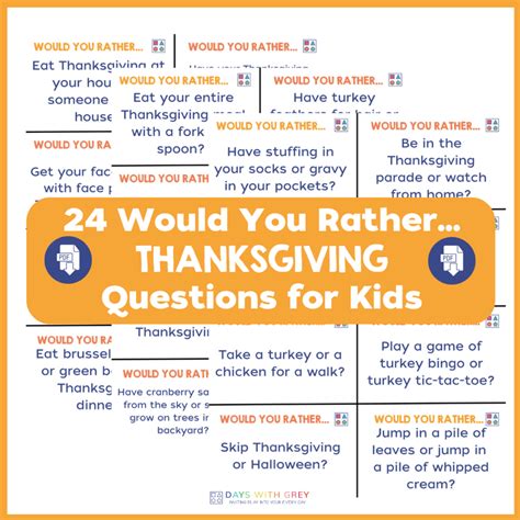 24 Thanksgiving Would You Rather Questions - Days With Grey