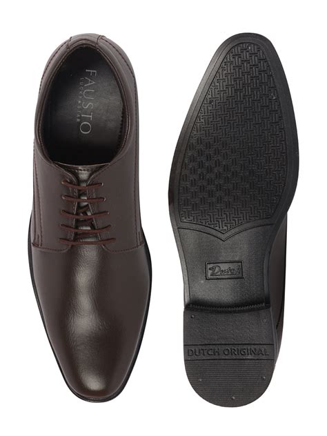 Shop Men Brown Formal Office Dress Lace Up Derby Shoes Online