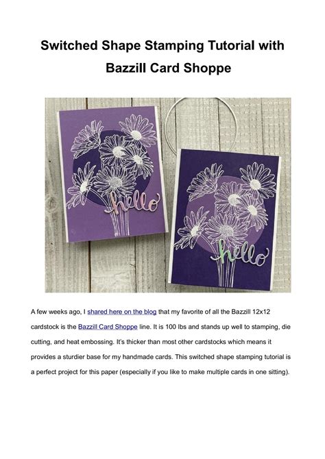 Switched Shape Stamping Tutorial with Bazzill Card Shoppe ...