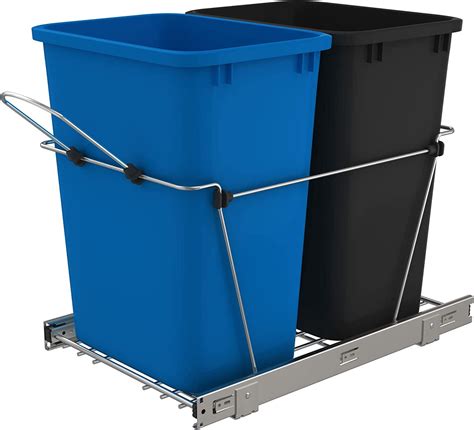 Double Pull Out Trash Cans for Under Kitchen Cabinets 35 Quart 12 ...