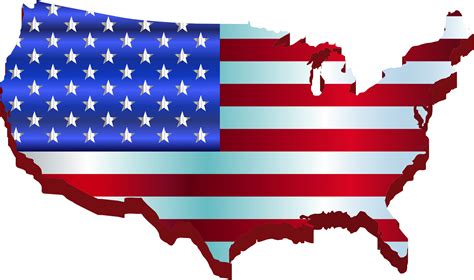 Clipart - 3D America Map Flag Enhanced