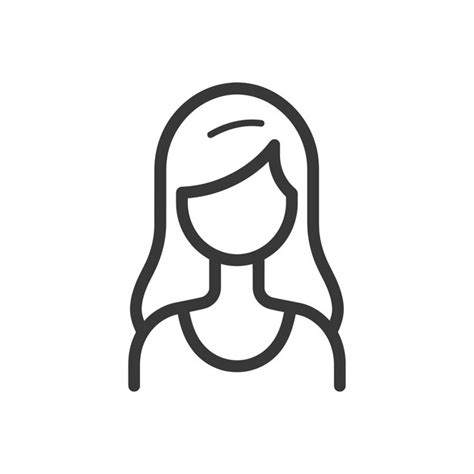 Girl minimalist line art icon logo symbol | Premium AI-generated vector