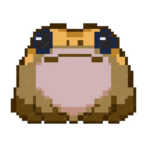 Premium Vector | Adorable round chubby frog vector pixel art style ...