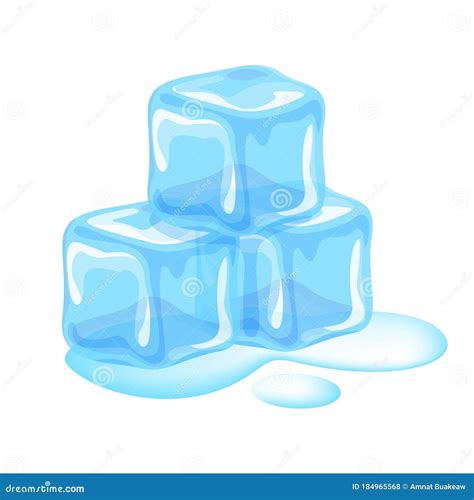 Ice Cubes Isolated on White Background, Clip Art Three Ice Cubes ...