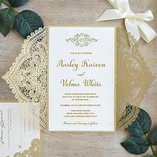 Gold Lace Wedding Invitations by Gold Lace Wedding Invitations Suite Laser Cut Gold Lace Wedding Invitations