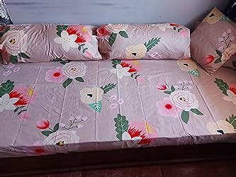 FESTIVAL HOME FURNISHINGS Cotton 400TC Diwan Set (60X90 Inch Bedsheet ...