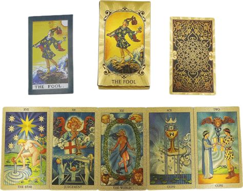 XForce Plaza Gold Foil Tarot Cards with-Guidebook - 78 Original Tarot ...