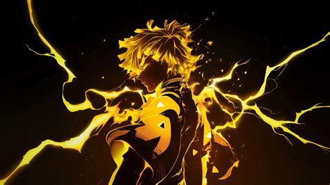 Zenitsu Agatsuma Wallpaper 4K, Aesthetic anime, Yellow aesthetic