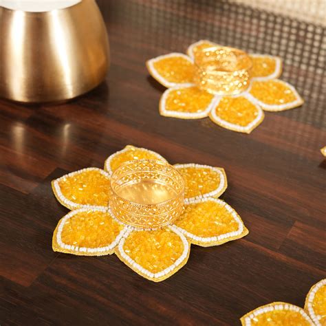 Lotus Bloom Tealight Glitter Edition Candle Holder | Candle Stand Set ...