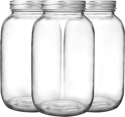 Amazon.com: PHIMINNEX PAHOLD 3 Pack Mason Jars 64 oz Wide Mouth with ...