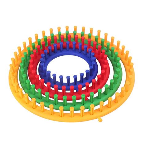 Round Plastic Knitting Looms Kit Set of 4 Sizes Loom Rings ,1 Yarn ...