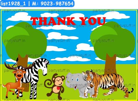 Animals Jungle Thankyou Card Cards in Animal theme