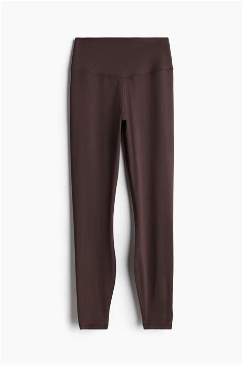 Women's Dark brown Yoga Leggings in SoftMove™ | H&M CA