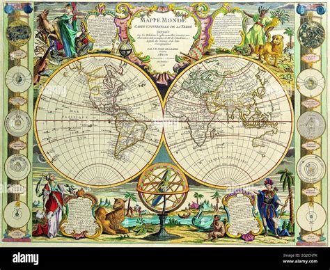 Antique Maps of the World, Old Map, Old World Map, Vintage World Map ...