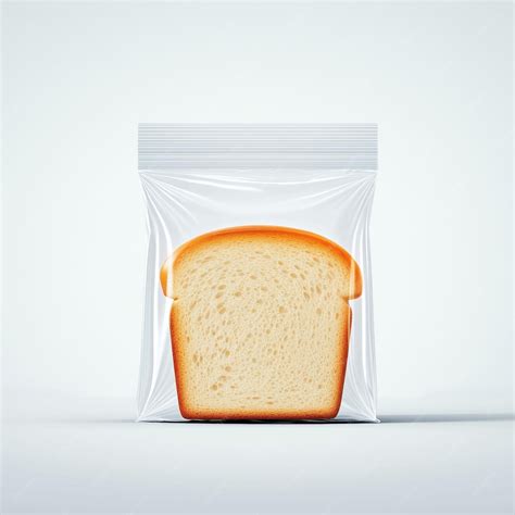 Sliced bread in a clear plastic bag isolated on a white background ...