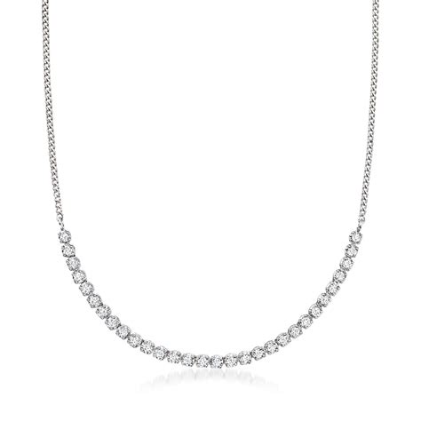 Diamond Half-Tennis Necklace in Sterling Silver | Fashion necklace ...