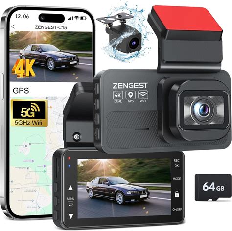 Amazon.com: Kingslim E4 4K Dash Cam Front and Rear, WiFi Front 4K Rear ...