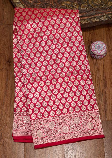 Buy Red Zariwork Pure Silk Saree - Koskii