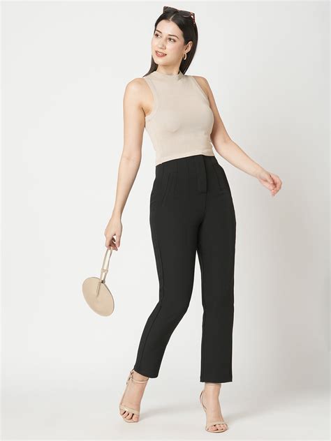 Buy Women Mid-Rise Slim Fit Trousers | Kraus Jeans