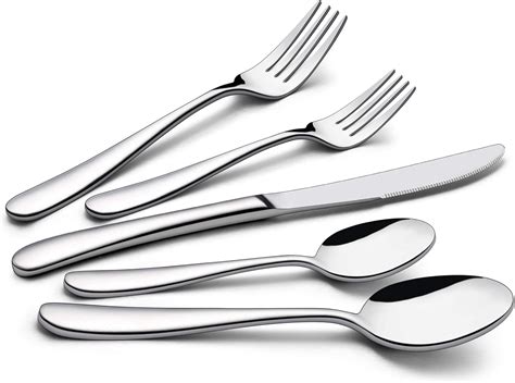 Amazon.com | LIANYU 40-Piece Heavy Duty Silverware Set, Stainless Steel ...