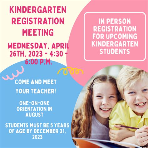 KINDERGARTEN REGISTRATION MEETING - APRIL 26TH | Centennial School