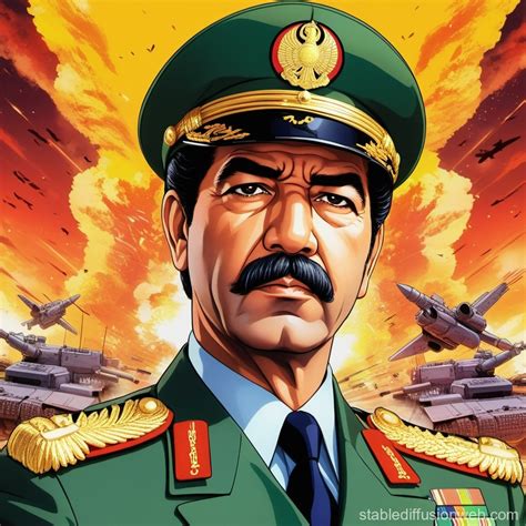 Anime Depiction of Saddam Hussein | Stable Diffusion Online