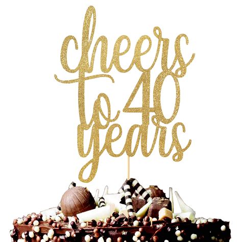Buy Cheers to 40 Years Cake Topper - 40th Birthday Cake Topper，40 Cake ...