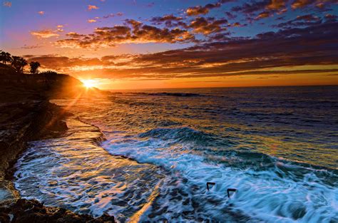 beautiful red sunset on beach | Nature Stock Photos ~ Creative Market