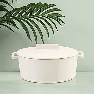 Buy Anko White Round Stoneware Casserol|Casserole for Cooking/Non-stick ...