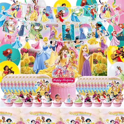 Amazon.com: Princess Birthday Party Decorations, Princess Birthday Decorations, Birthday Banners ...