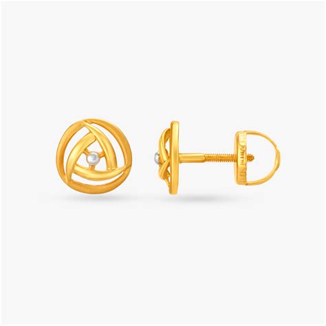 Chic Dual Tone Stud Earrings