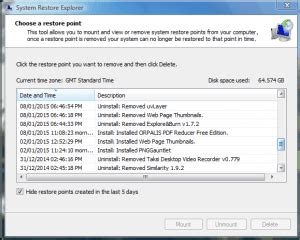 Image result for System Restore Explorer Empty Files