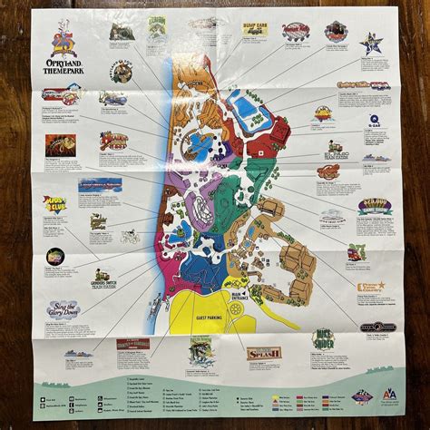 Opryland Theme Park Map VERY RARE Aug 1972 OPRYLAND Amusement / Theme