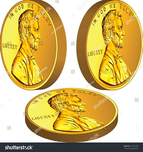 Vector American Gold Money One Cent Stock Vector (Royalty Free ...