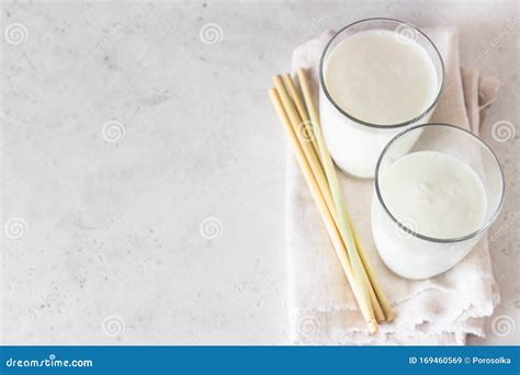 Homemade Kefir. Organic Probiotic Kefir Drink or Yogurt with Probiotics ...