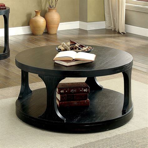 One Allium Way Transitional Style Antique Black Finish Bold Round ...