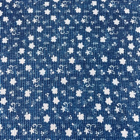 Buy Navy Blue Floral Pleated Knitted Satin Fabric Online – TradeUNO Fabrics