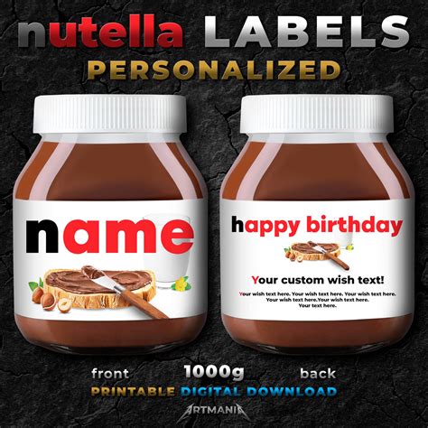Nutella Label Template Printable Label Templates World Nutella Day