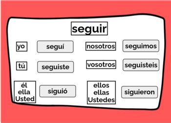 Boom Cards: seguir (preterite) + el participio de presente by Dual Dialects