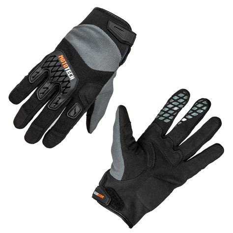 MOTOTECH Reflex Air Flo Dual Sport Motorcycle Riding Gloves (Grey ...