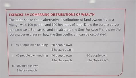 Solved EXERCISE 5.9 COMPARING DISTRIBUTIONS OF WEALTH The | Chegg.com