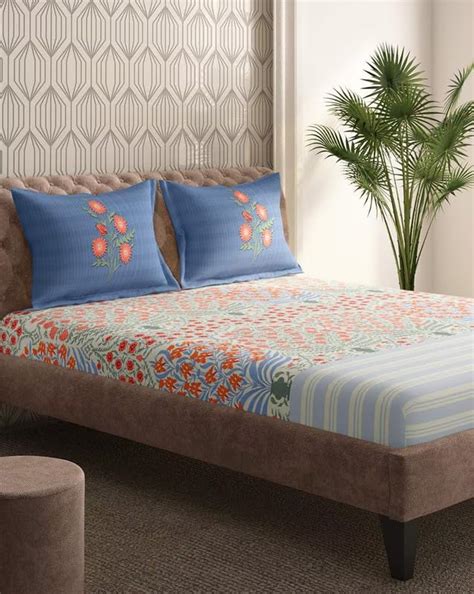 Buy Portico New York Shalimaar Super King Size Double Bedsheet with 2 ...